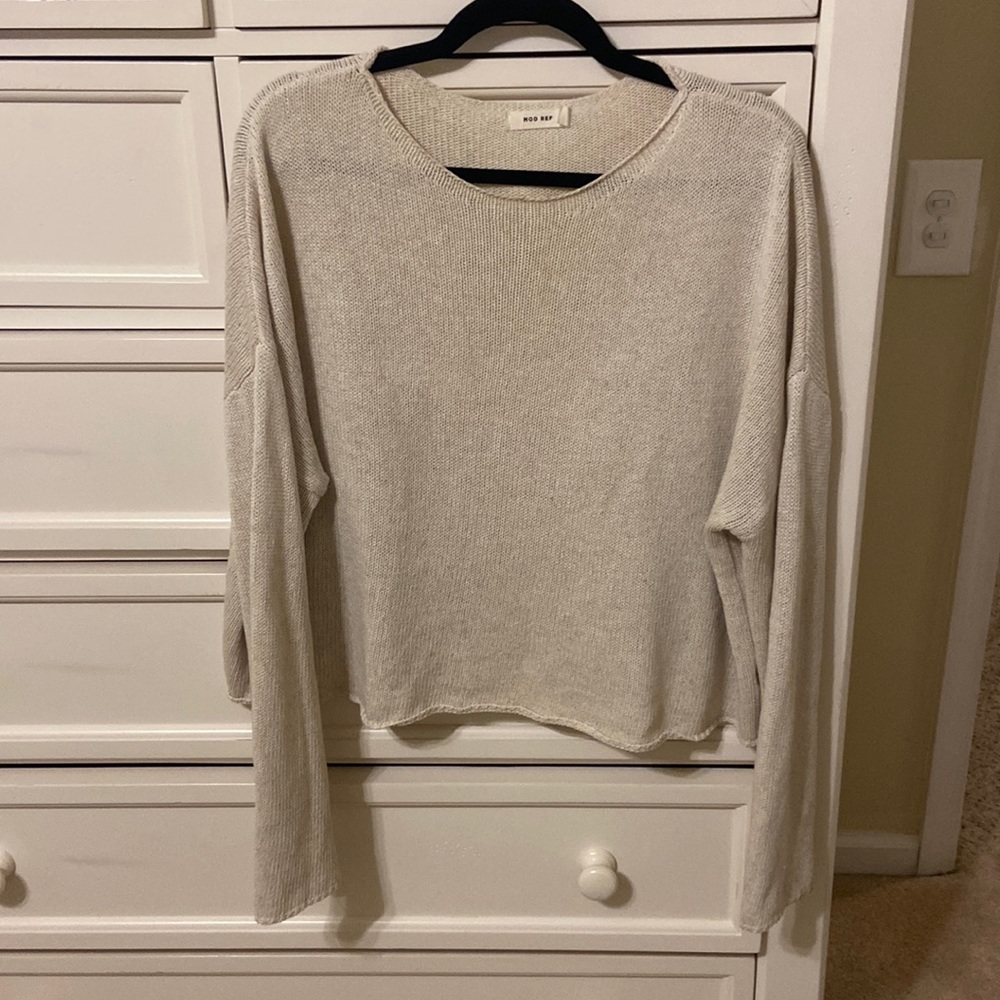 Mod Ref Presley Long Sleeve Sweater Linen Blend sz L